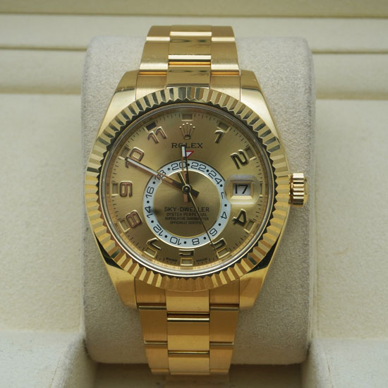 Rolex sky clearance dweller champagne dial