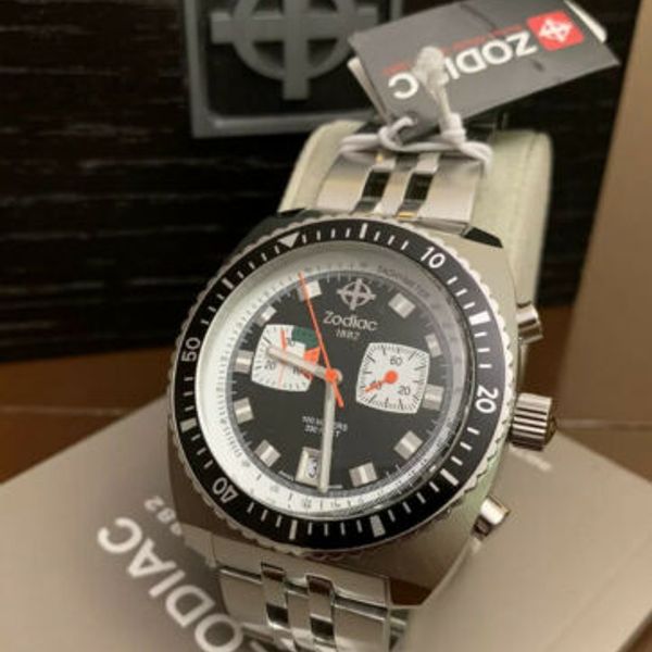 ZODIAC SEADRAGON ZO2220 CHRONOGRAPH AUTHENTIC MENS SWISS MADE