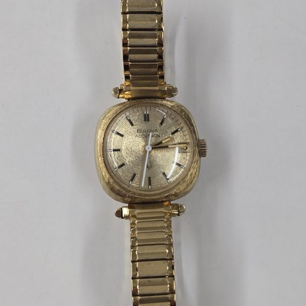 Vintage 10K GE Bulova Wristwatch Engraved Stackpole Carbon Company 1950 ...