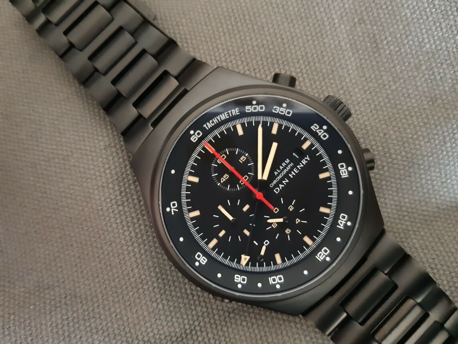 Dan Henry 1972 PVD 41mm chronograph watch Top Gun Orfina Porsche