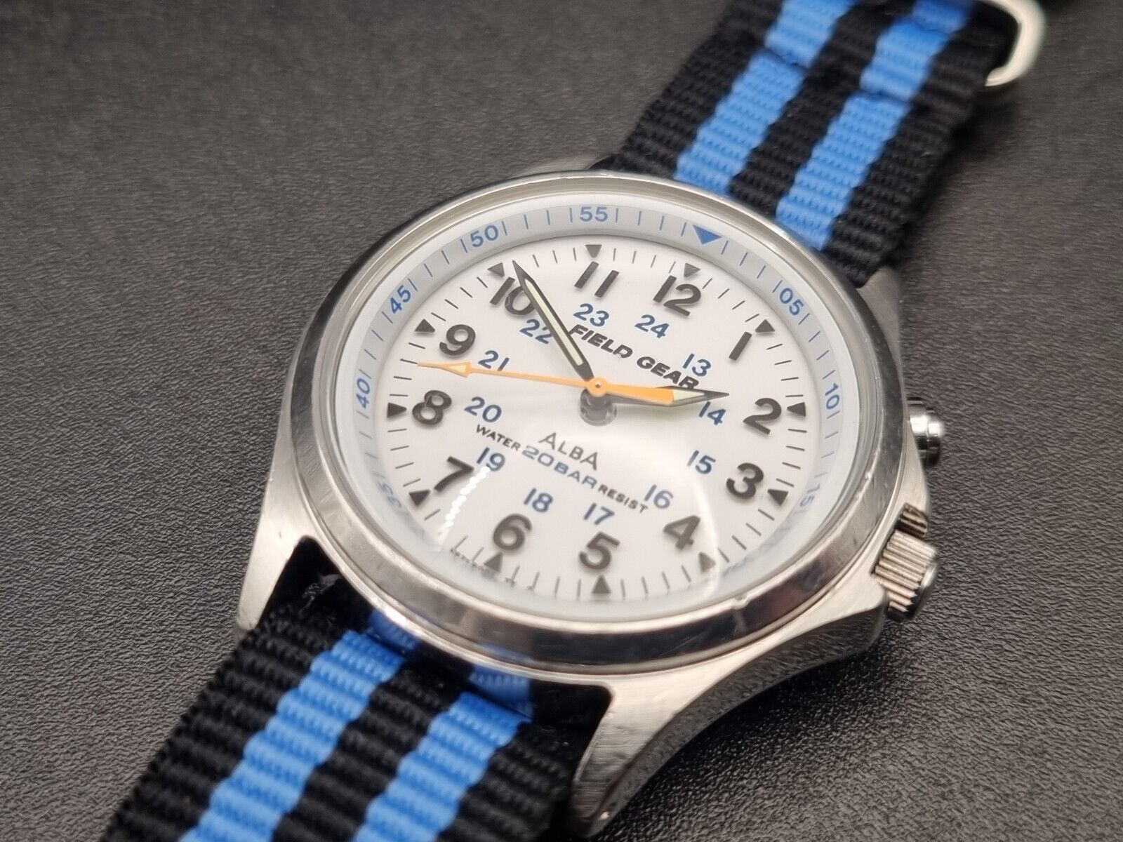 ALBA Field Gear Seiko Rare V671-6001 Vintage JDM Indiglo Lume 