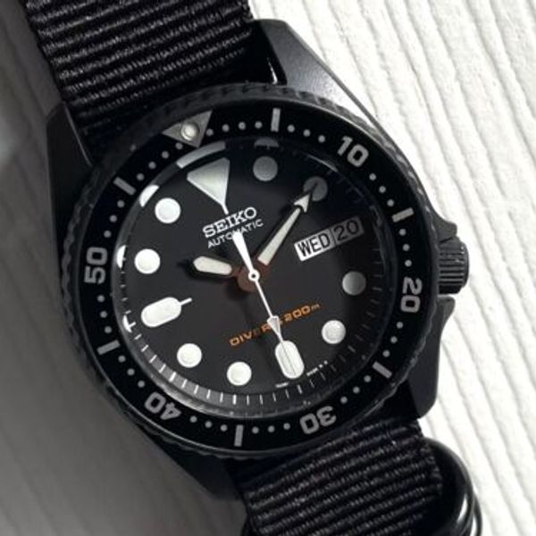 Seiko skx013 mid size dive watch MOD Black Cerakote WatchCharts