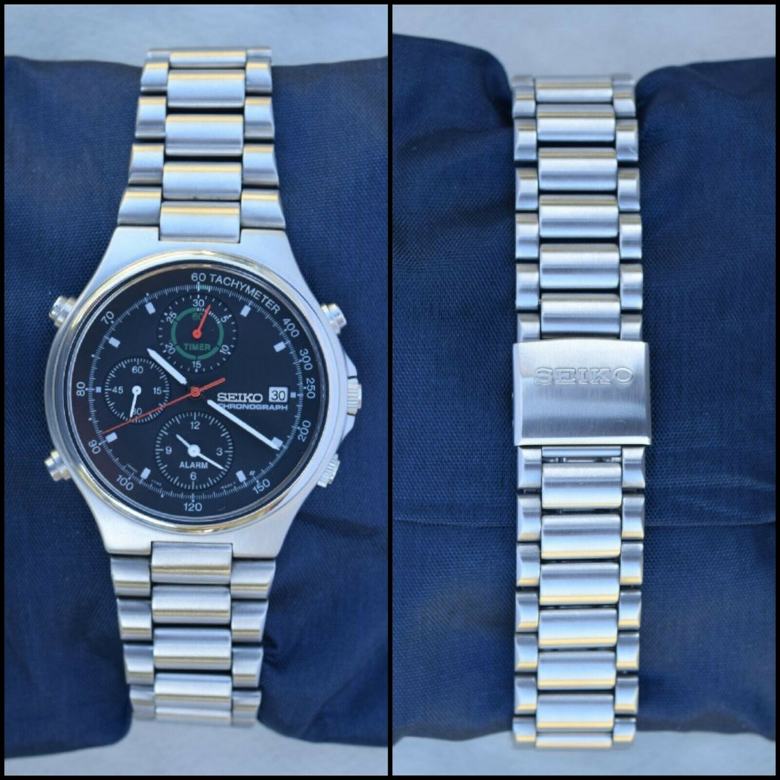 Serviced Vintage Seiko 7T42-6A10 SpeedMaster Chronograph Watch 1989 SBBR003  | WatchCharts Marketplace