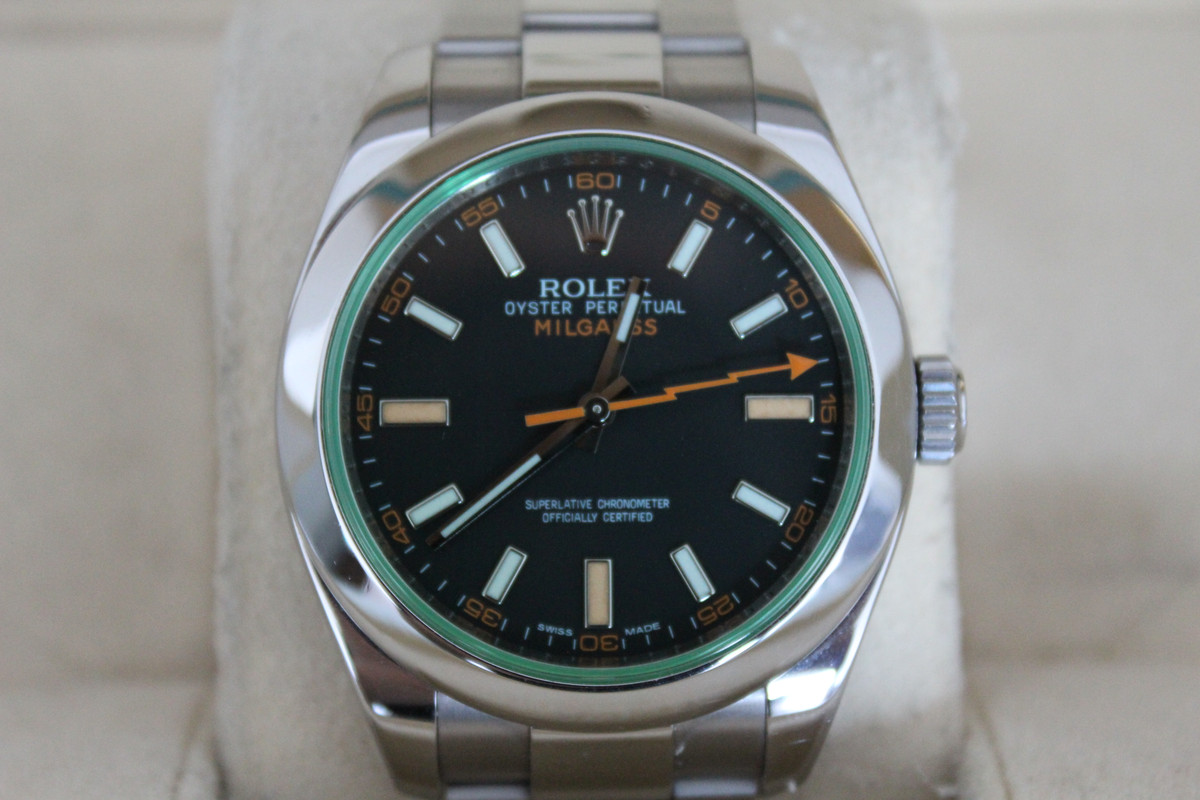 FS Rolex Milgauss 116400GV Black Green WITH BOXES AND PAPERS