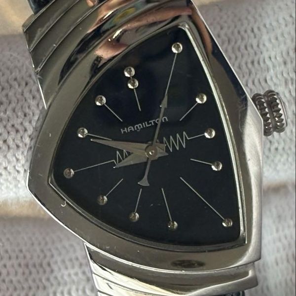 Hamilton Ventura 6335 Black Dial Reverse Triangle Case Vintage Watch ...