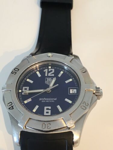 Tag Heuer Quartz Watch WN1112 .Blue Dial 38mm .Tag Heuer Rubber