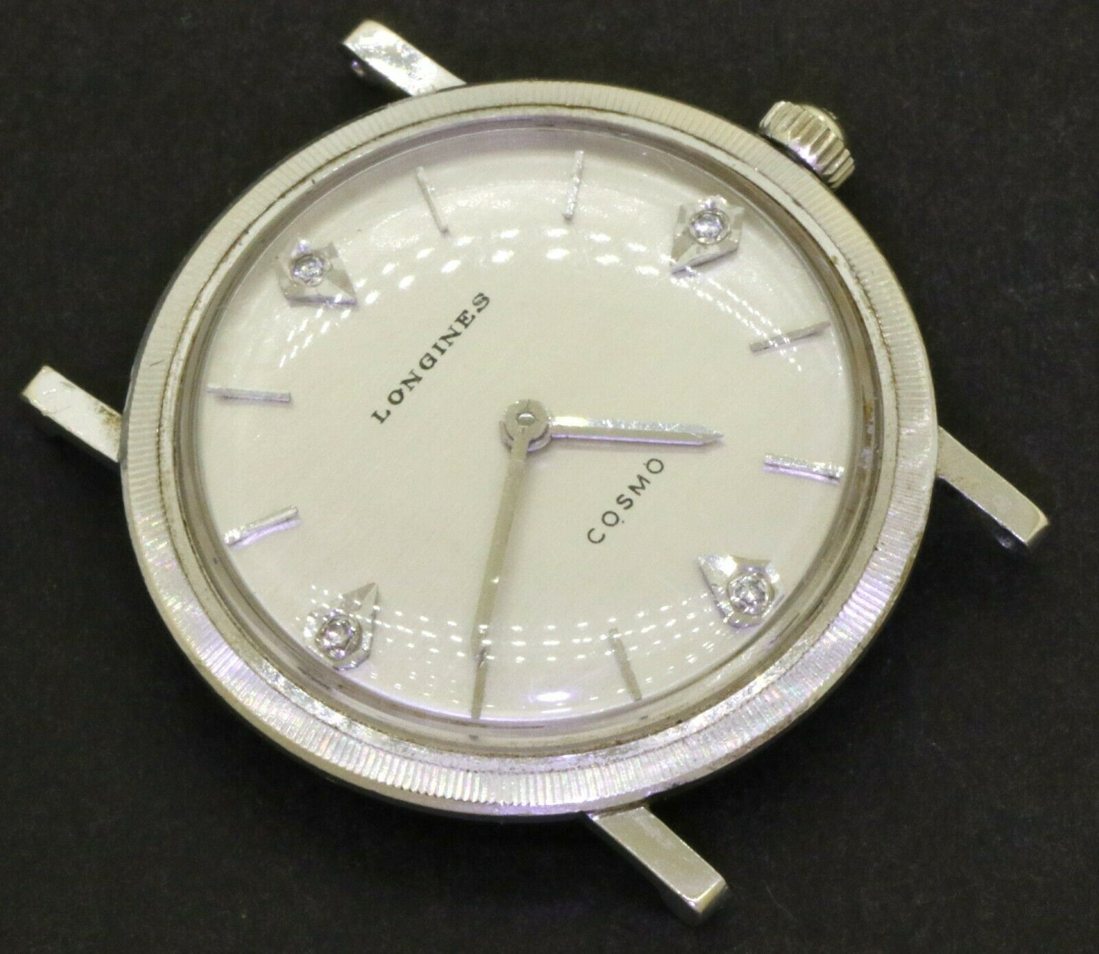 Longines Cosmo 14K white gold diamond dial 31.5mm mechanical men s