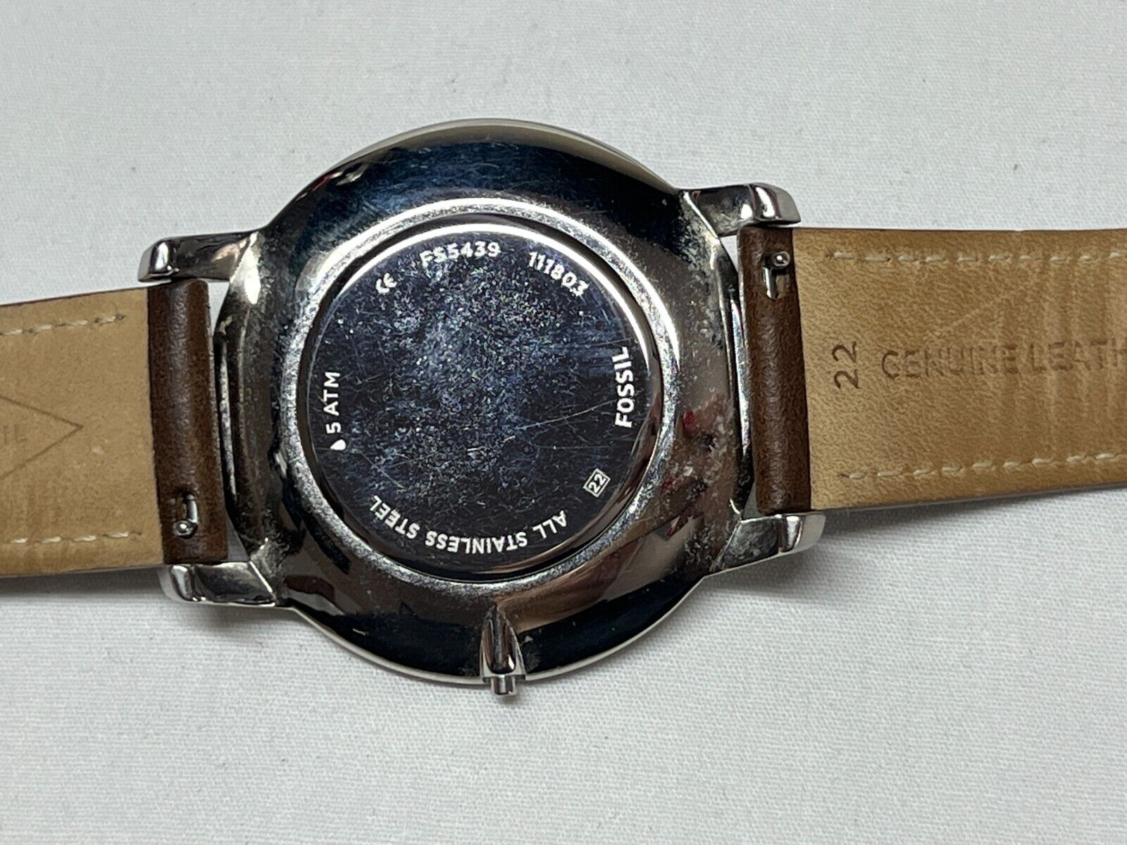 Men's Fossil The Minimalist FS5439 Silver Tone Quartz Watch Parts