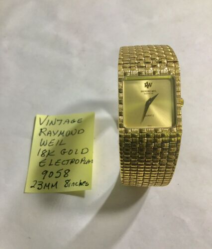Vintage Raymond Weil 18K Gold Electroplate Ref 9058