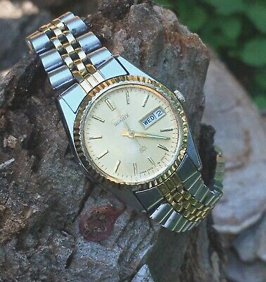 Seiko 3Y03-0169 Presidential Style Silver/Gold Tone Day/Date Watch New  Battery! | WatchCharts