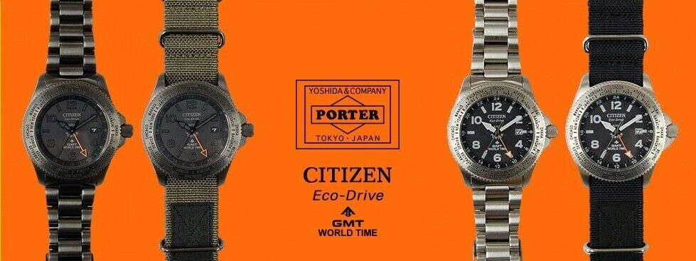 PORTER / CITIZEN X PORTER GMT WORLD TIME NEW FreeShipping