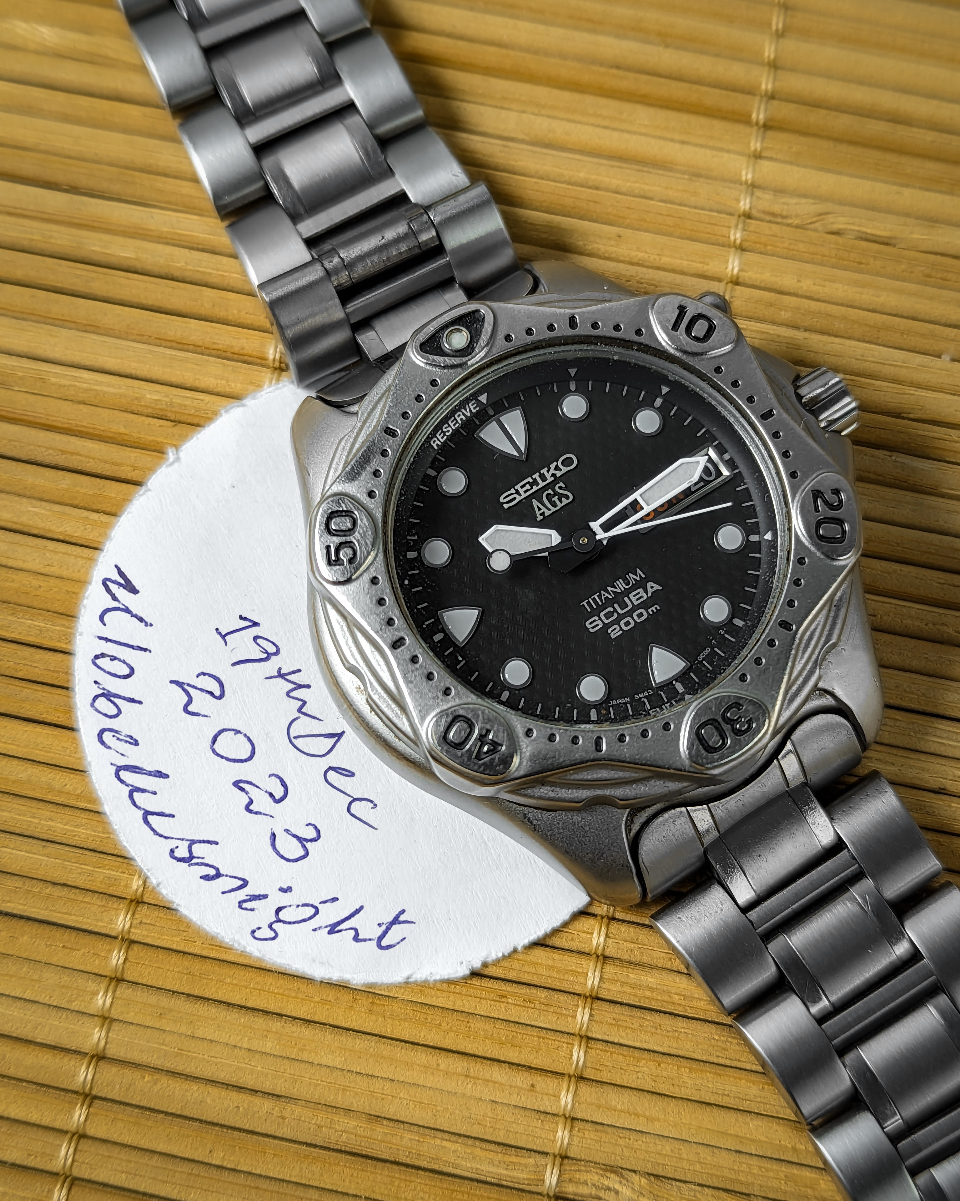 WTS Rare Seiko AGS Scuba 200M Carbon Fiber Textured Dial