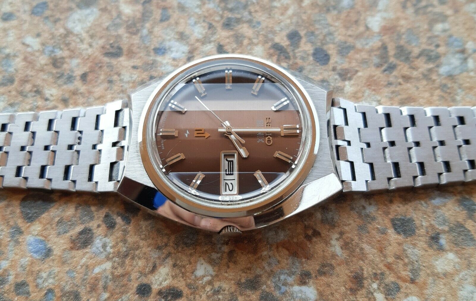 Vintage Seiko Elnix 0703 7080 JDM August 1975 Faceted Crystal JDM