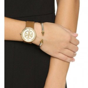 TORY BURCH Reva brown leather strap 36mm women's watch - WITH BOX |  WatchCharts