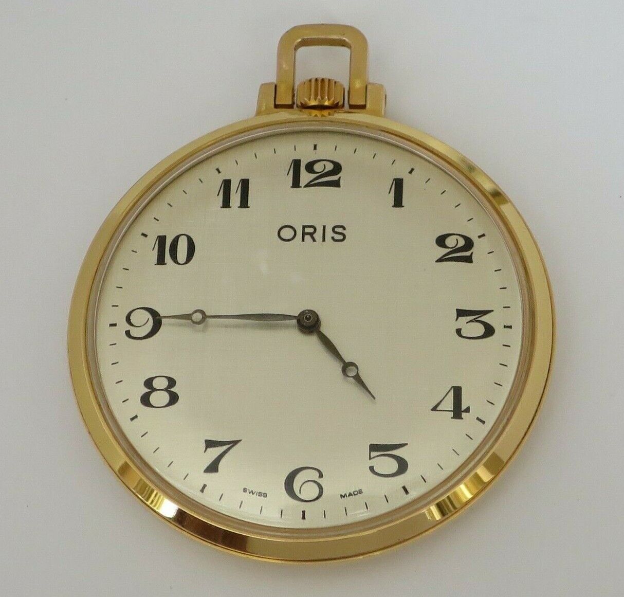 Vintage Oris 17 Jewel Pocket Watch Gold Plate Swiss Caliber 712