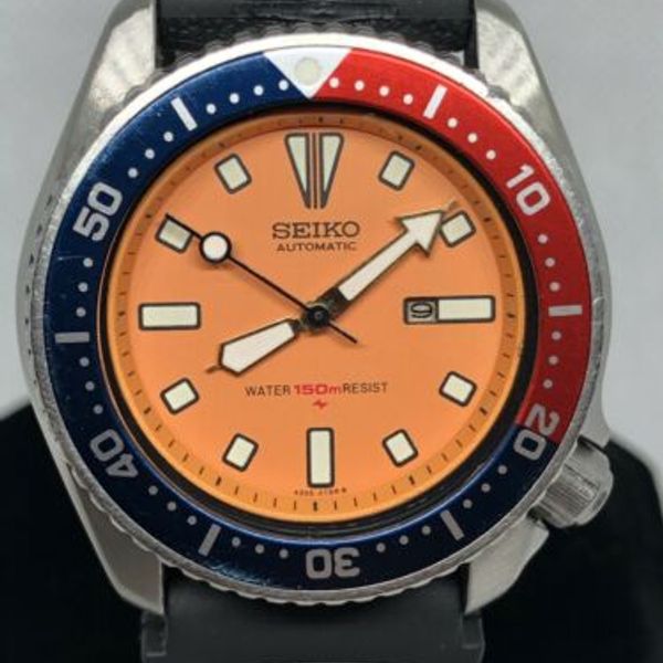 Seiko Diver Watch Women's Auto Vintage Date 150M Orange Pepsi Bezel 4205-015T  | WatchCharts