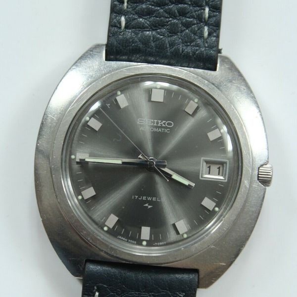 Vintage Seiko Automatic 7005-7099 Mens Watch Gray Dial | WatchCharts