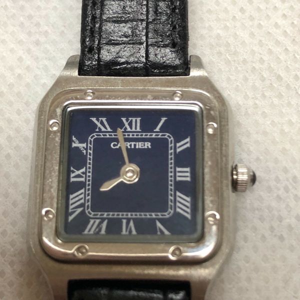 Vintage Cartier watch 925 argent plaque or G30M blue face | WatchCharts