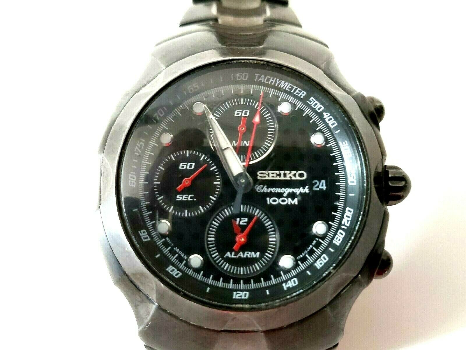 Men's Seiko Chronograph 100M Tachymeter 7T62-OGMO Stainless Wrist watch |  WatchCharts