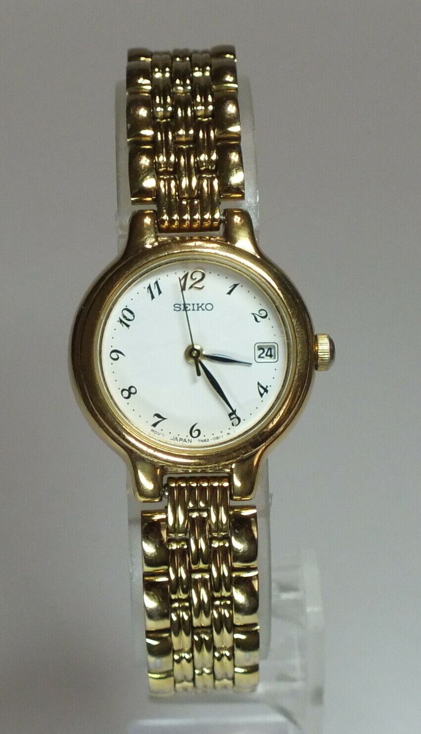 Seiko 7N82-0228 Ladies Gold Toned Quartz Watch Date New