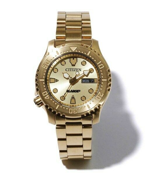 XLARGE x CITIZEN collaboration DIVER DESIGN watch GOLD