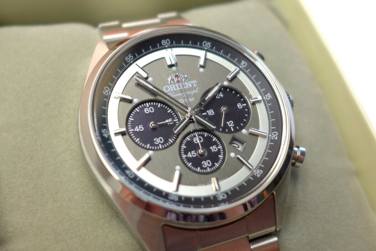 ORIENT Solar Dark Grey Panda Chronograph Neo 70's (WV0011TX