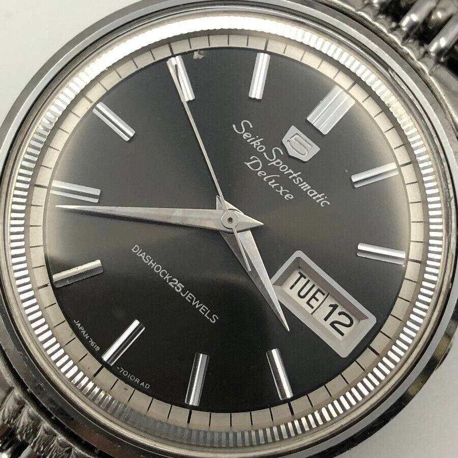 Vintage 1965 SEIKO 5 Sportsmatic Deluxe 7619-7010 DX 25 Jewel