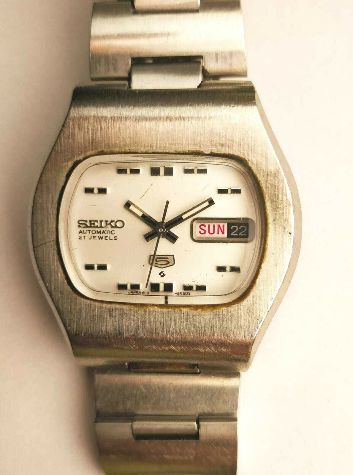 稼働品！ 72年製　SEIKO 5 6119-5431 21jewels Vintage Seiko 5 6119-5431 Automatic Day/Date 21J Japan Men's Watch