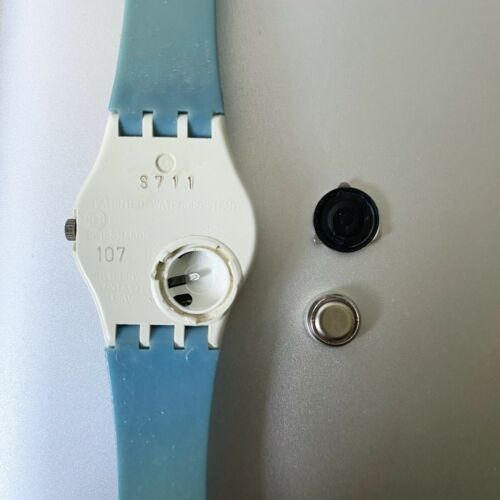 Vintage Swatch Watch 1980s Rare Pink and Blue Checkered Face Vintage Swatch Watch 1980s Rare Pink and Blue Checkered Face