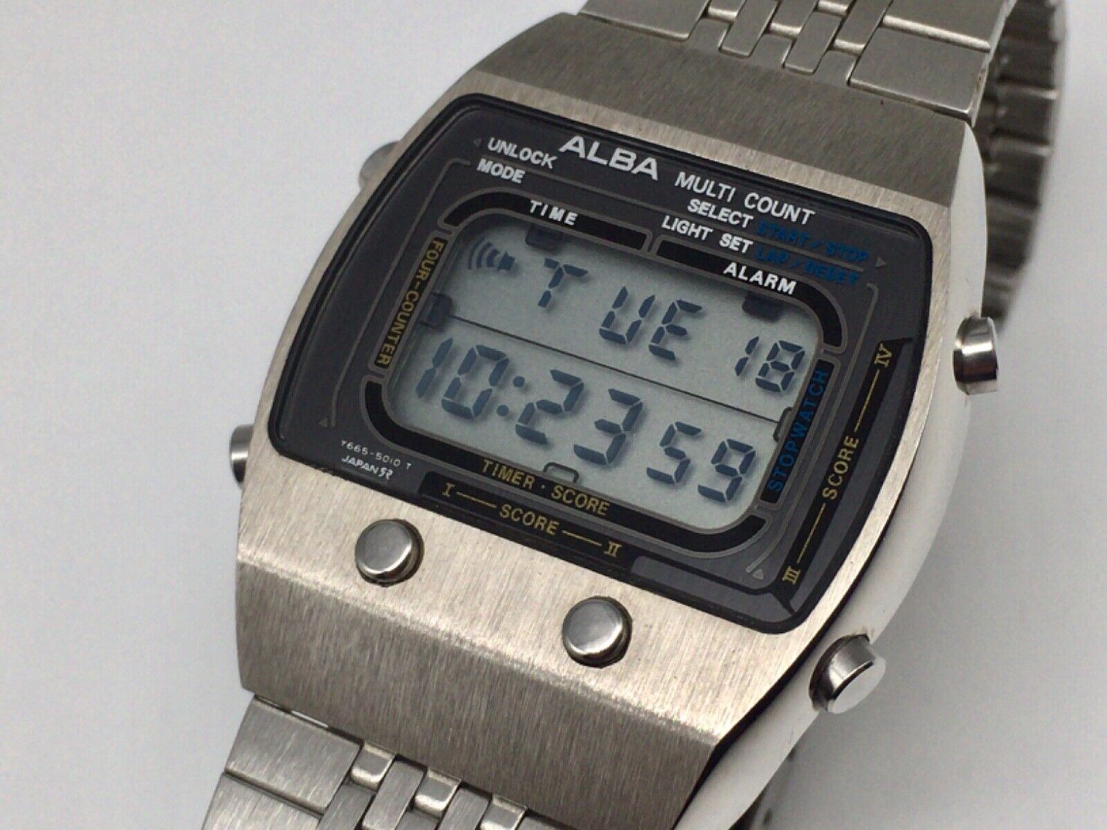VINTAGE SEIKO ALBA Y665-5010 MULTI COUNT LCD DIGITAL WATCH JAPAN