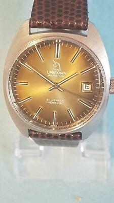 1960 70s Unicorn Rolex Automatic 21 Jewels Incabloc Watch Olive