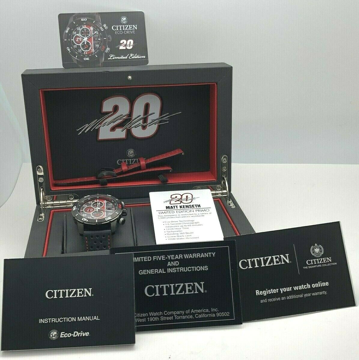 Rare Citizen Matt Kenseth Limited Edition 2588 5000 Stainless Steel Serviced Box WatchCharts