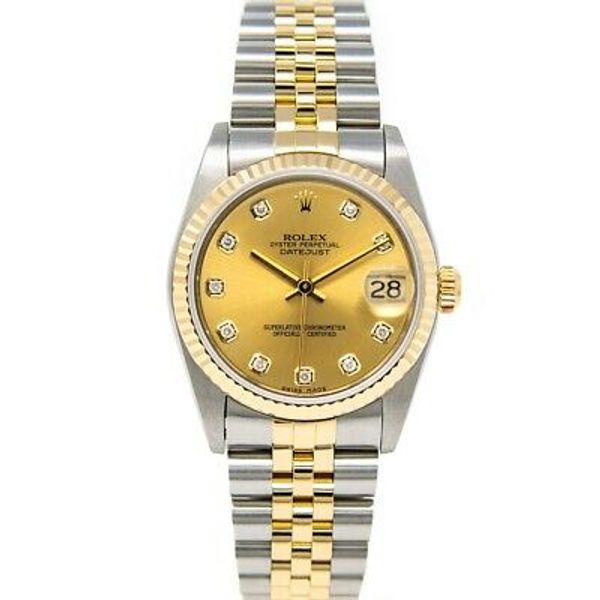 Rolex Women's Datejust 31 Steel & Gold 78273 Watch - Champagne Diamond ...