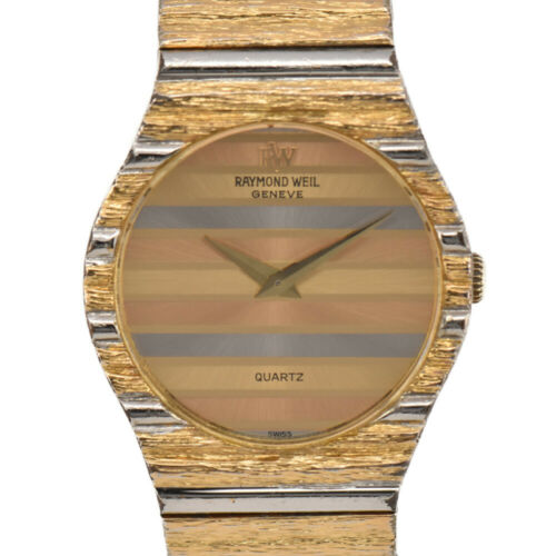 Auth RAYMOND WEIL 9022 18K Gold Electro Plated Quartz Women's