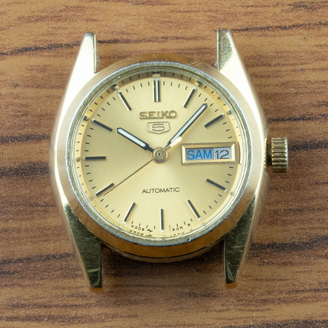 SEIKO 5 Automatic watch 4206-0332 - Cal. 4206B - Gold plated - Non working  | WatchCharts