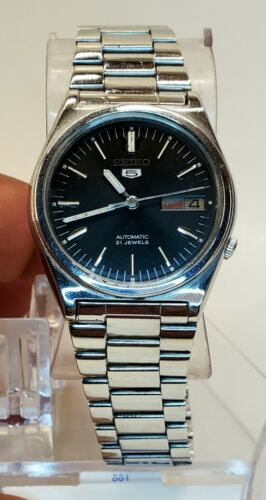 VINTAGE Seiko 5 7019-8180 Day Date 35 mm Automatic Wrist Watch ARABIC ...