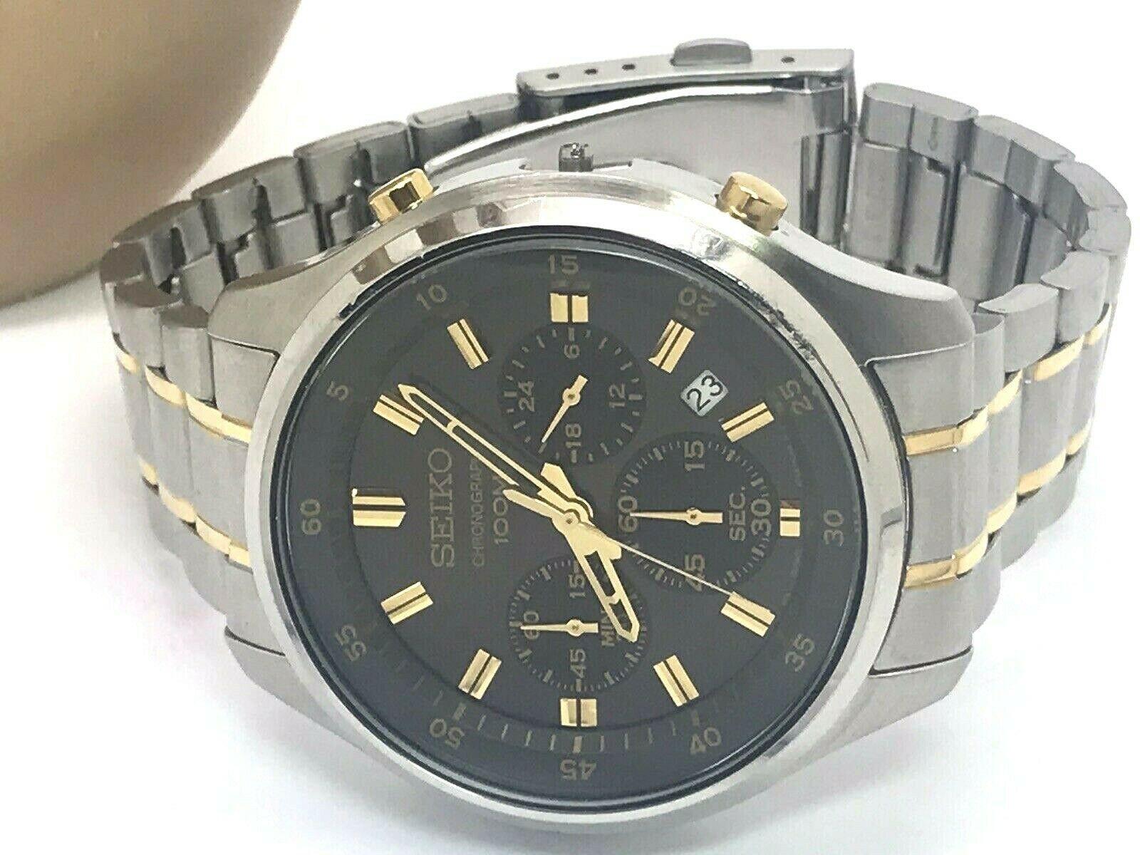 MEN'S SEIKO 4T53-00B0 CHRONOGRAPH WATCH- VERY GOOD COND