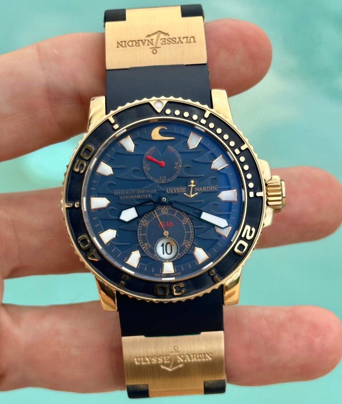 FS Ulysse Nardin Blue Surf 18k Rose Gold Maxi Marine Diver