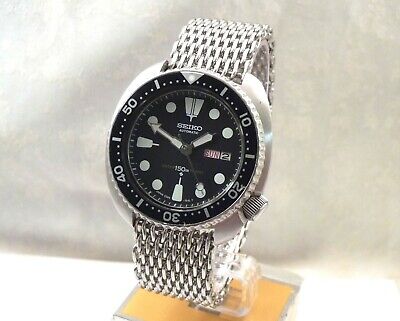Huge Seiko Turtle Submariner Shark Mesh Automatic Day/Date Diver