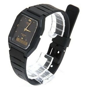 Casio Aw48he 1a Mens Classic Digital Analog Casual Watch Dual Time Black Dial Watchcharts