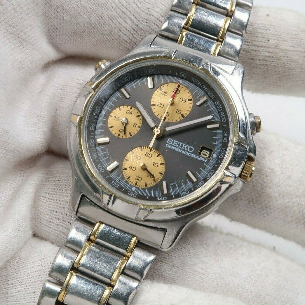 SEIKO 7T27-6A50 QUARTZ CHRONOGRAPH SUWA Vintage SEIKO CHRONOGRAPH