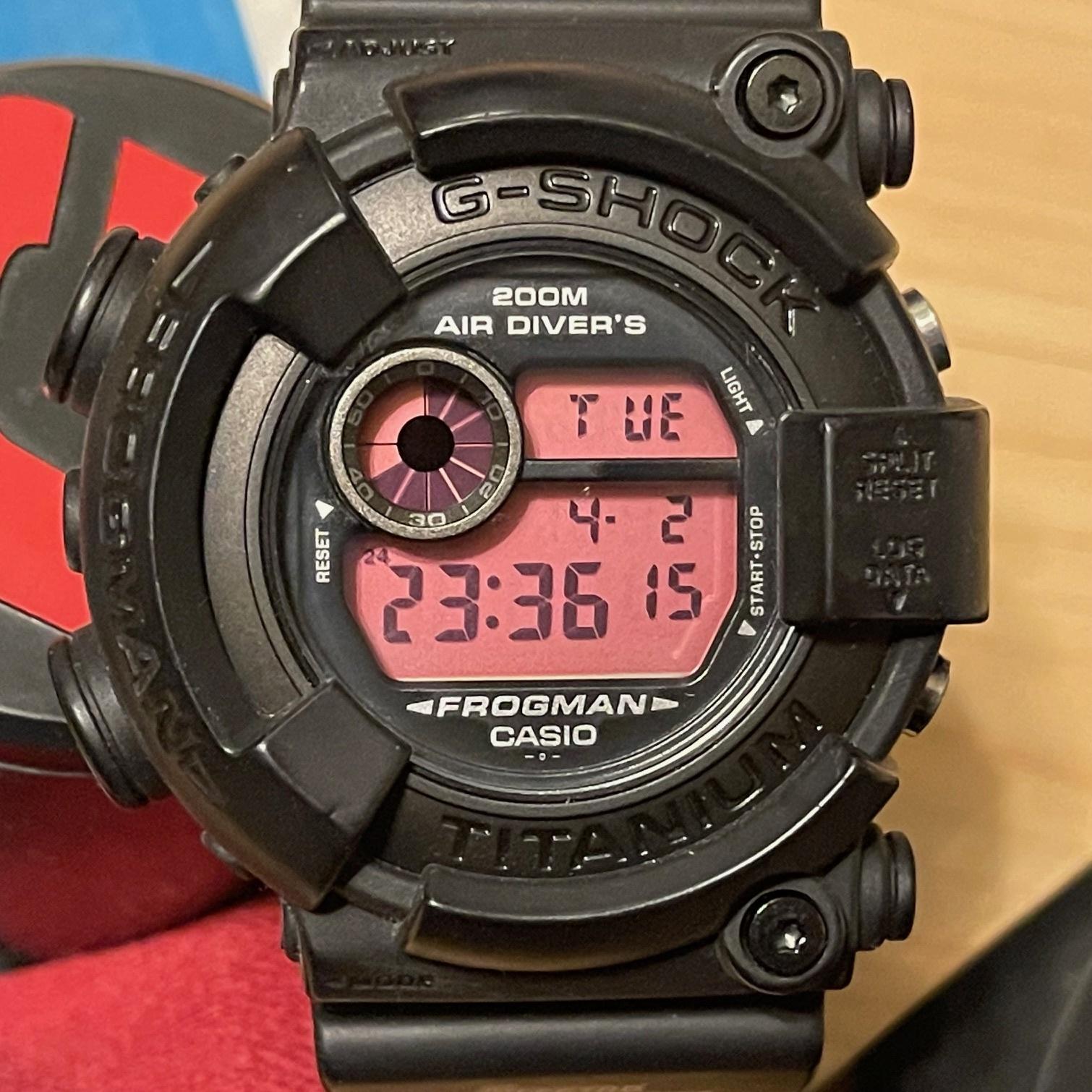 WTS] Casio G-Shock DW-8200BK-1 Frogman Real Black Vintage Digital 