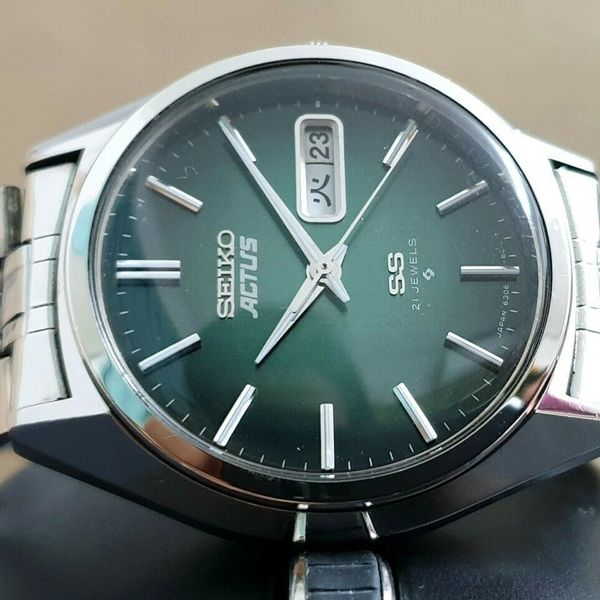 Seiko Actus SS 6306-8020 Green Dial Kanji Auto VTG Aug 1976 Mens
