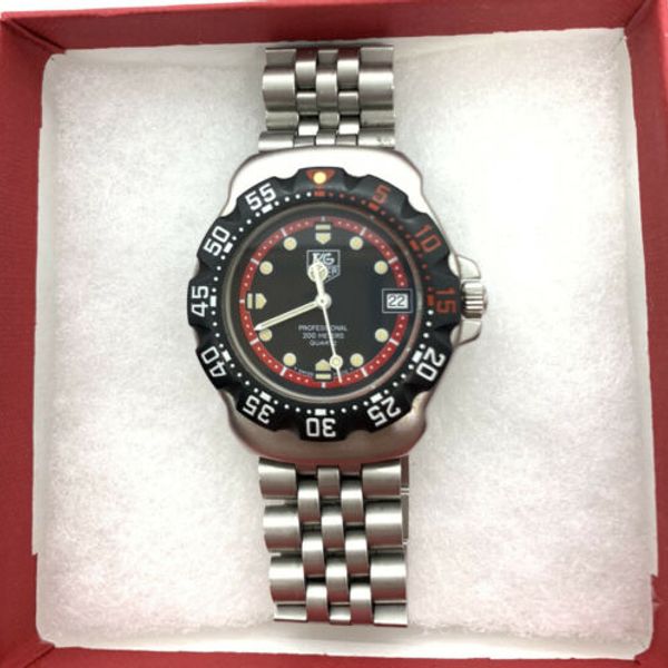 Tag Heuer WA1214 Professional Watch Womens Mens MIDSIZE BLACK RED