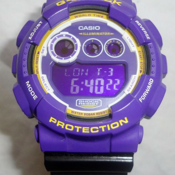 Casio G Shock GD120 6 Purple Black Yellow Digital Sport Watch WatchCharts Marketplace