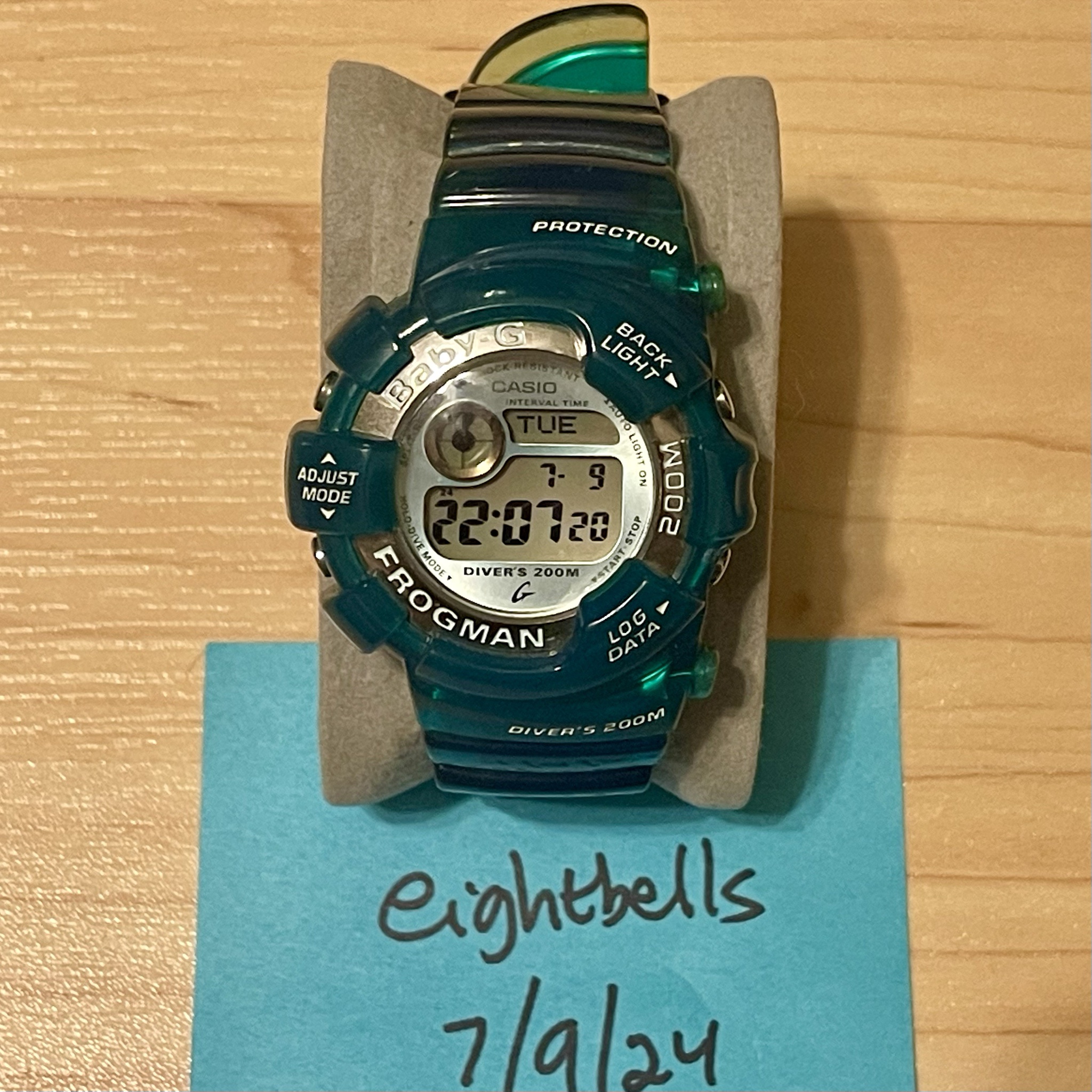 WTS] Casio G-Shock Baby-G Frogman BGW-103 Vintage Green Blue Aquamarine  Digital Diving Watch | WatchCharts