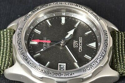 Seiko Spirit 5M45-6A10 SCDZ007 World Time GMT AGS/Kinetic Titanium