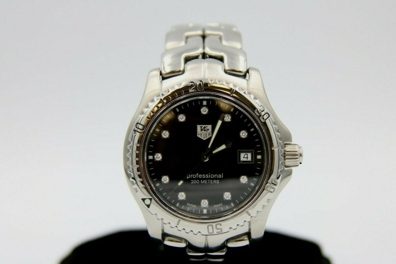 Tag Heuer WT1115 Link Mens Black Diamond Dial Stainless Steel