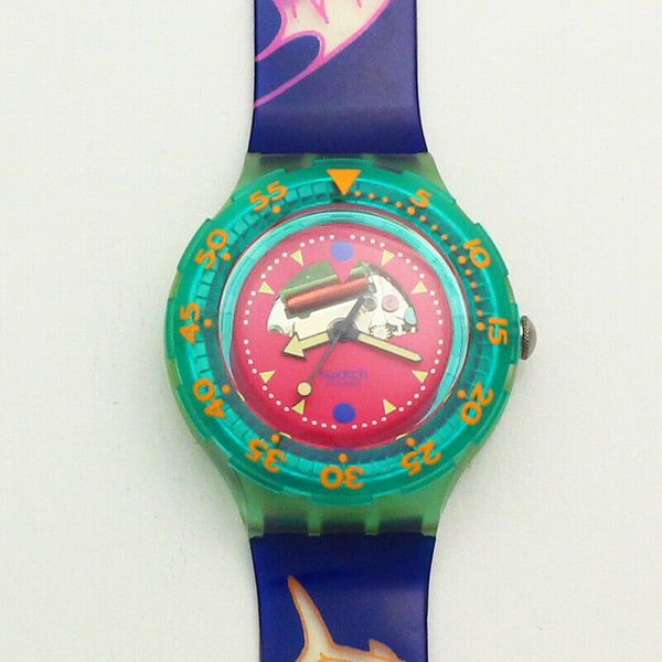 Swatch Scuba 200 Happy Fish SDN 101 Quartz Wristwatch ca. 1991 - NEW ...