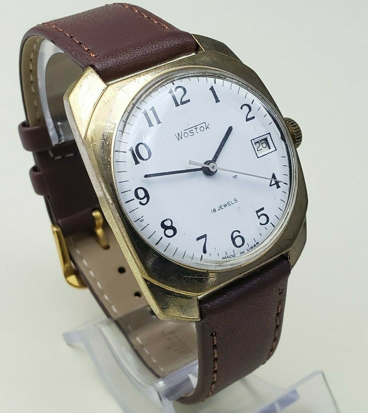 Cadran De Montre WOSTOK 2214 – Classique Couleur Brun Rouge, Diamètre 30mm